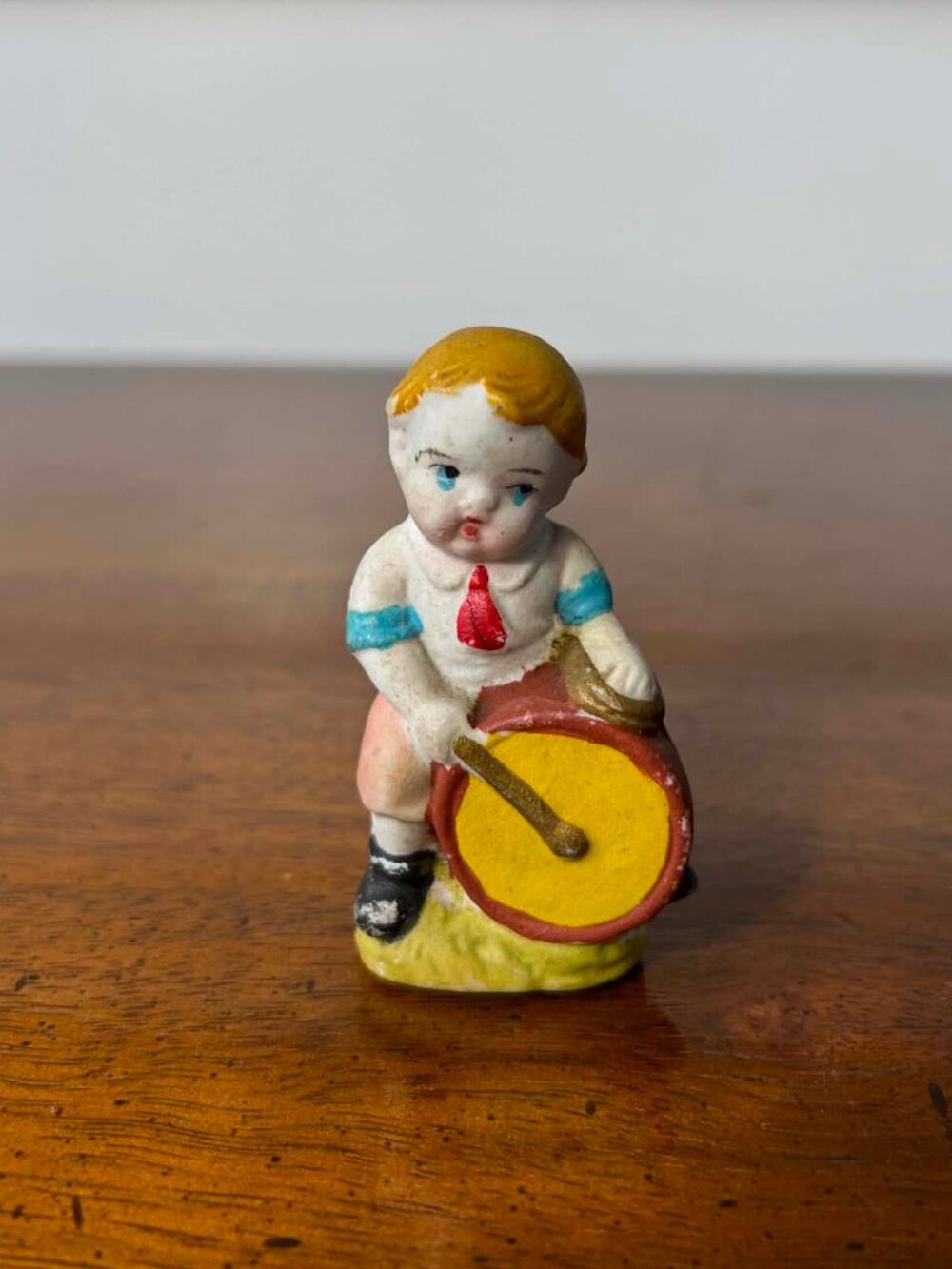 Vintage bisque porcelain drummer boy figurine